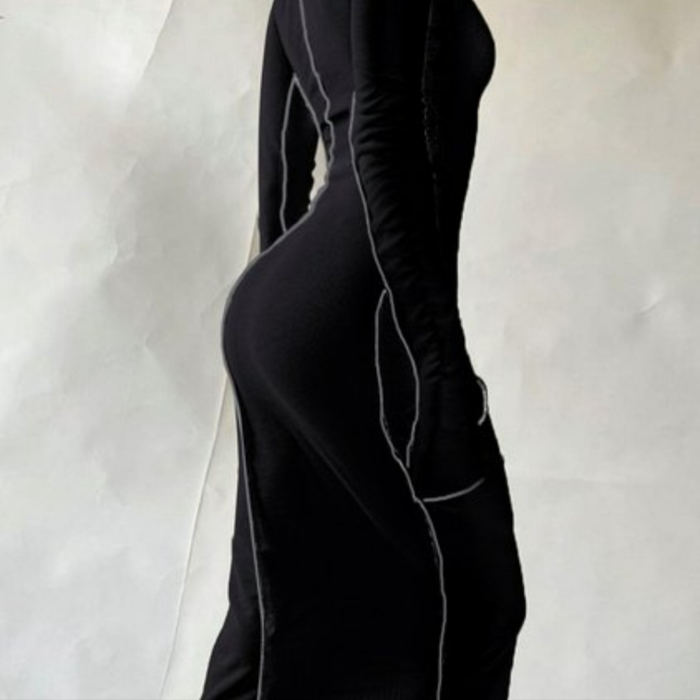 NEW BLACK HOODED DRESS PLUS FITS: SIZES 3XL-4XL - Picture 2 of 5